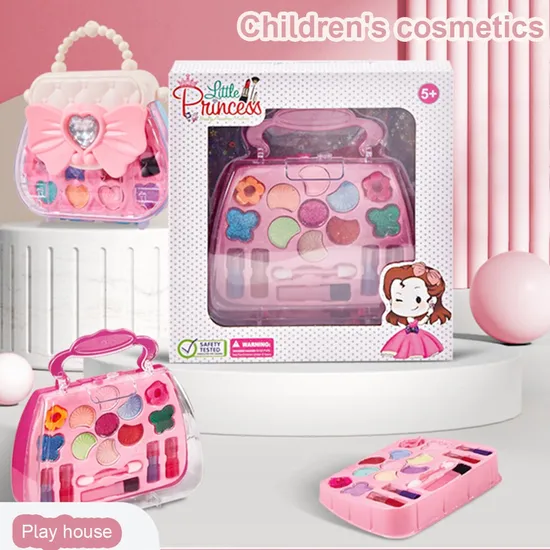 Caja de regalo de maquillaje para niños, juego de sombras de ojos lavables con purpurina